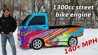 Crotch Rocket Swapped Mini Truck Crashes Into Tree&hellip;.. (Crash Footage)