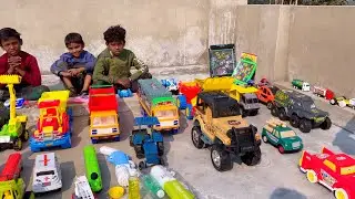 Ravi has broken its bike toy, went for toy shopping | JCB | Tuck | Tractor | Car | Fire Truck