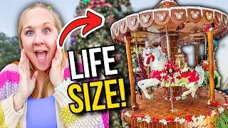 LIFE SIZE Gingerbread CAROUSEL! | Disney's Boardwalk, Yacht & Beach Club Resort Gingerbread Displays