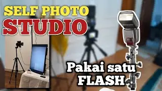 Self photo studio using one flash