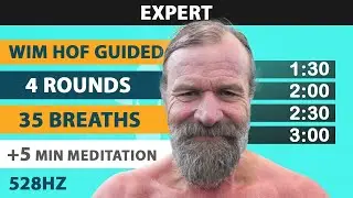 Expert Wim Hof Guided Breathing | 4 Rounds - 35 Breaths | 5 min Meditation | 432hz
