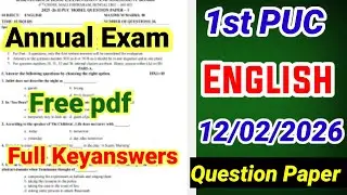 1st PUC English Annual Exam 2026 Question Paper With Answers