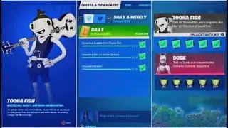 Complete Quests from Toona Fish, Fortnite Season 8 Punchcard.