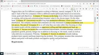 MKT501 Assignment No 1 Solution 2022 VU Marketing Management