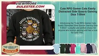 Cute RPG Gamer Cats Easily Distracted Side Quests Gaming Dice T-Shirt