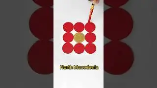 North Macedonia flag art on coin🇲🇰 #shorts #trending
