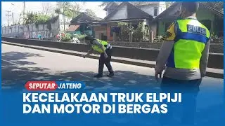 Kecelakaan Truk Elpiji dan Motor di Bergas Semarang Pengendara Beat Tergeletak di Jalan