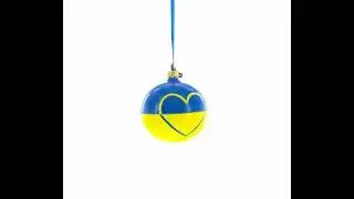 Flag of Ukraine Glass Ball Christmas Ornament 3.25 Inches (KK-1629-80)