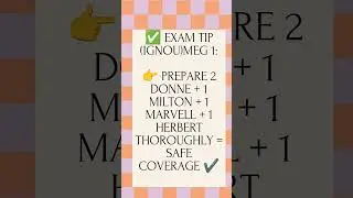 Exam tip #ignou #meg1 #britishpoetry #ignouexam #ignouhelp
