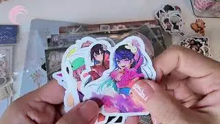 ASMR Unbox my new sticker for journaling #sticker #anime #animestickers #journaling