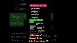 Theatre of Absurd/Glossary of literary Terms🔥💯#Theatre#ugcnet2025#English