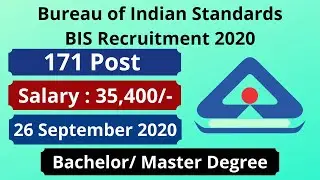 Bureau of Indian Standards recruitment 2020 Apply Online | BIS Recruitment 2020 | Latest Govt Jobs