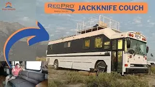 Recpro Jackknife Couch going in Zep II, SKOOLIE TINY HOME ON WHEELS