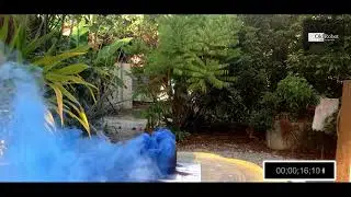 Color Smoke Cake Test (Blue)
