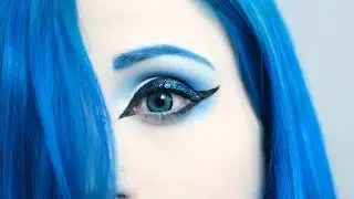 ★Blue Glitter Witch Makeup Tutorial★
