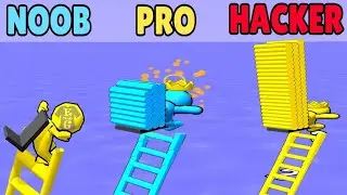 NOOB vs PRO vs HACKER in Ladder Race Game | Walkthrough all lavels | Android iOS Games | #EGHUBDOTT