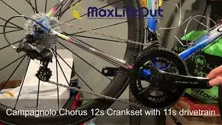 Campagnolo 12 speed crankset paired with an 11 speed drivetrain