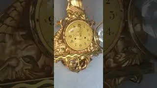Swedish vintage cartel style wall clock, Holmia Stockholm pendulum clock
