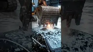 Excavator DESTROYS Car Roof in SLOW MOTION! 💥