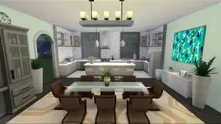 The Sims 4 - Room Build - Bright Open-Concept Kitchen