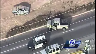 Sky 7 Video: Police chase comes to close after gunshots, crash