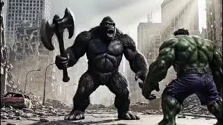 Hulk vs King Kong &ndash; Epic AI Fight #marvel #tranding #hulk #hulkfight 