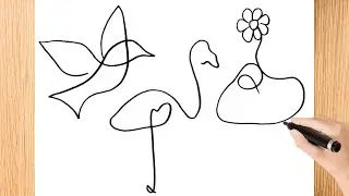 My first One Line Drawings | One line single stroke drawing | Most easy drawings | Art city