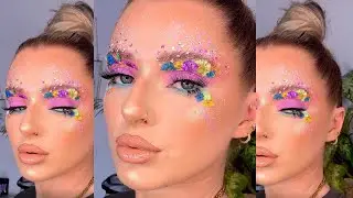 Summer Season Flower Eye Makeup | Flower eye makeup | SUNFLOWER EYESHADOW TUTORIAL