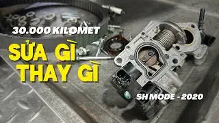 SH mode -30.000 kilomet - hư g&igrave; ? sửa g&igrave; ? thay phụ t&ugrave;ng g&igrave; ? #tuisuahonda #shmode #honda