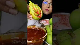 ASMR EXTREMELY SOUR LEMON,AMBERELLA, GREEN APPLE AND MANGO EATING//EATING SOUR FRUIT MUKBANG