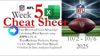 💥Cheat Sheet!🏈NFL Week 5 📊Unique Sports Betting Advantage w/ Data Analytics vs Vegas 2025  Tips ATS
