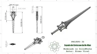 ⚙️ Espada de Greiscow do He-Man #SolidWorks #Modelagem3D #Design #Projetos #MastersoftheUniverse