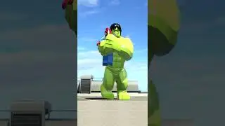 Yellow Green HULK Hugs Spider Man - LEGO Marvel Super Heroes