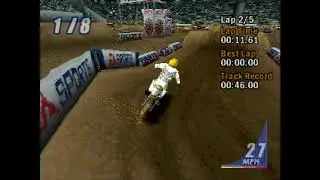 EA Sports Supercross (PS1) // Anaheim, CA - 1 Full Race 3:57.720