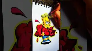 #graffiti Bart Simpson #shorts #art #graffitistyle #beats