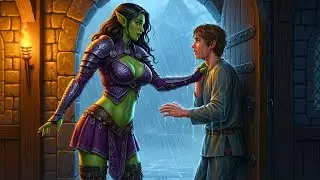 Ein menschlicher Nerd stand im kalten Regen – bis ihn ein Ork-Mädchen an sich zog.
