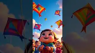 Happy Kids Flying Kites 🪁 | Uttarayan Festival Fun #Shorts #kites #uttrayan #kidsshorts #festival