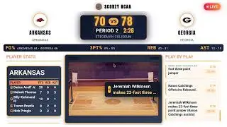 Arkansas Razorbacks Vs Georgia Bulldogs Live | NCAA Men's Basketball | PLAY BY PLAY | SCOREBOARD