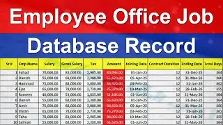 Excel Employee Record | Employee Database in Excel | Advanced Excel #exceltutoring