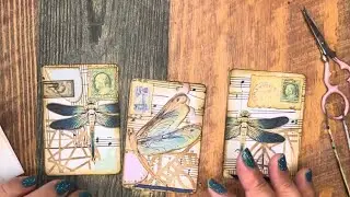 Decorating dragonfly ATCs -episode 2