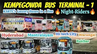 Night-Riders🔥KEMPEGOWDA BUS TERMINAL - 1| Hyderabad, Mantralaya#bus #vlog #travel#ksrtc#bussid#viral