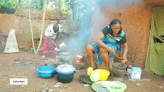Cooking Locally Made Fried Rice With Palm Oil And Dried Cat Fish 💖