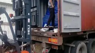 loading machine in  20GP container in BS laser factory