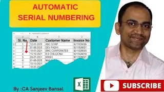 How to create Automatic  Serial Numbering in Excel. Auto Serial number in excel
