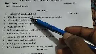 Pharmaceutical organic chemistry-1, BP-202T, Old question paper 2017-18. AKTU, Lucknow, UP.