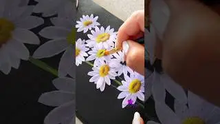 Easy Daisy Flower Painting #painting #acrylicpainting #floral  #wocol #viralreels #trending
