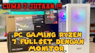 RAKIT PC GAMING AMD RYZEN 7 FULLSET DENGAN MONITOR DAN KEYBOARD