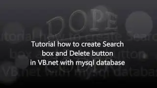 VB.net How to create Search box and Delete Button with MYSQL