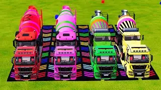 TRANSPORTING HUGE MIXER TRUCKS with POWERFUL FLATBED TRAILER TRUCK! 🚚💪 | Farming Simulator 22 | V5