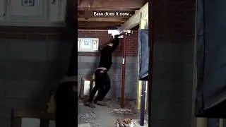 Replacing a home foundation: Dropping the house